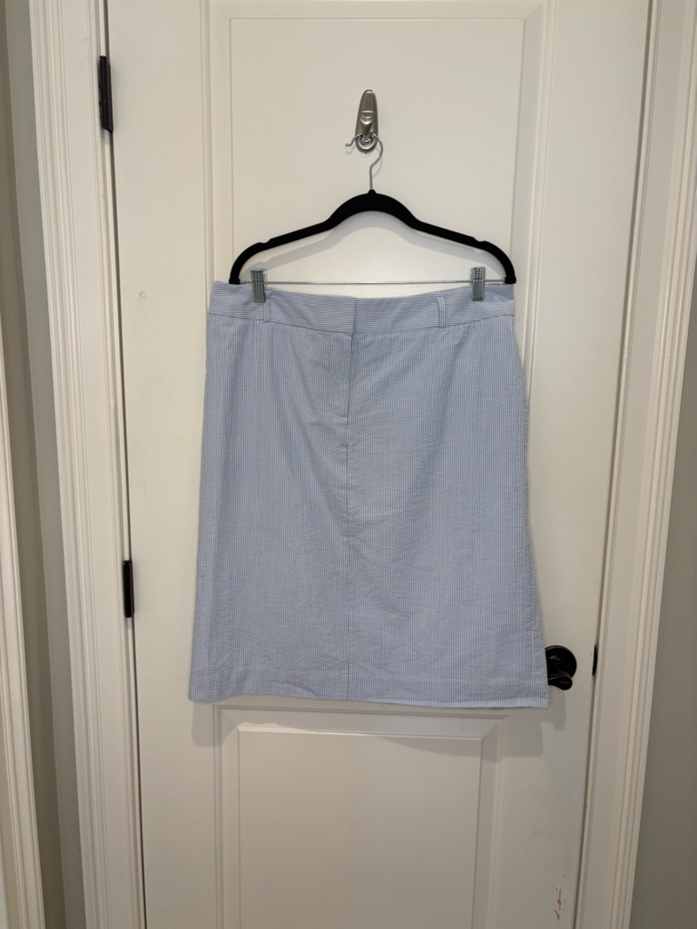 Brooks Brothers Pale Blue Seersucker Midi A-Line Skirt